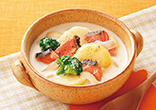 鮭の豆乳スープ