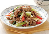 牛肉とチンゲン菜の炒めもの