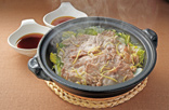 豚肉とみずなの鍋蒸し